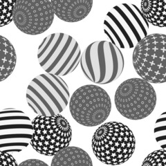 Retro 3d illustration of abstract balls, great design for any purpose. Modern poster for cover design. Vector seamless technology background. Background wall design.