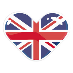 Isolated heart shape with the flag of the United Kingdom Vector