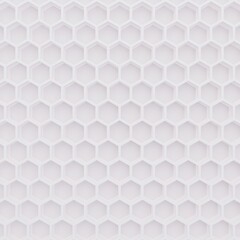 White hexagon honeycomb texture background. Pattern background. 3d rendering. Hexagon brick wall.