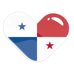 Isolated heart shape with the flag of Panama Vector