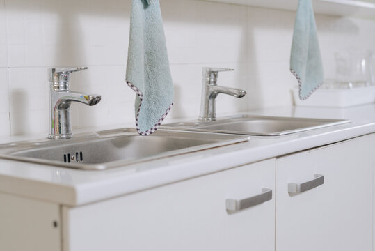 A Hand-washing Area In A Montessori Classroom. Life Adapted For Children