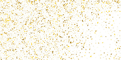 Fototapeta na wymiar Golden glitter confetti on a white background. Illustration of a drop of shiny particles. Decorative element. Luxury background for your design, cards, invitations, gift, vip.