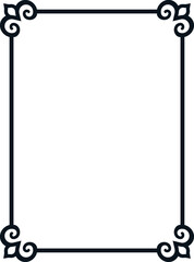 Vector A4 border frame. Blank background or book page. Simple rectangular billboard, poster, card, plaque, signboard, sticker, or label 
