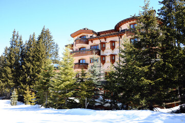 Courchevel,Rhône alps, France. March 23rd 2022. Fairy Les Airelles Hotel in ski resort Courchevel...