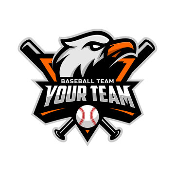 eagle mascot for baseball team logo. school, college or league. Vector illustration.