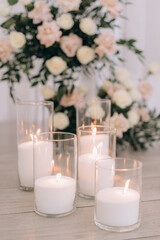 bulk candles close-up at the wedding ceremony