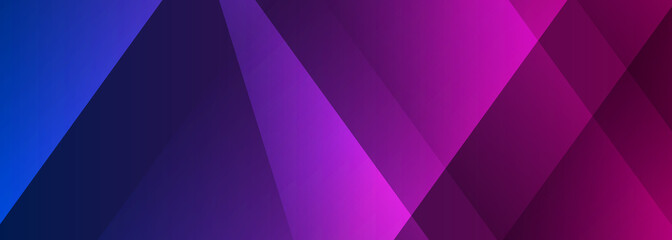 Obraz premium Blue and pink modern abstract wide banner with geometric shapes. Bright pink and blue abstract background. Vector illustration