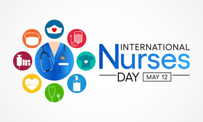 International Nurses day is observed every year on May 12, to mark the contributions that nurses make to society. Vector illustration