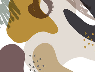 Minimalist abstract boho style hand drawn organic shape background. Creative minimalist hand painted abstract art background. Design for wall decoration, postcard, poster or brochure