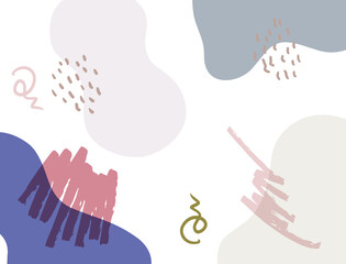 Minimalist abstract boho style hand drawn organic shape background. Creative minimalist hand painted abstract art background. Design for wall decoration, postcard, poster or brochure