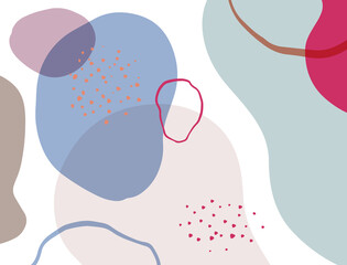 Minimalist abstract boho style hand drawn organic shape background. Creative minimalist hand painted abstract art background. Design for wall decoration, postcard, poster or brochure