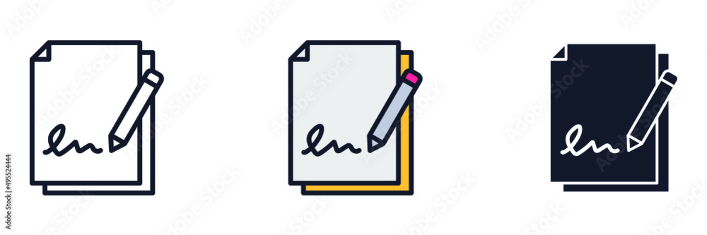 Poster contract icon symbol template for graphic and web design collection logo vector illustration