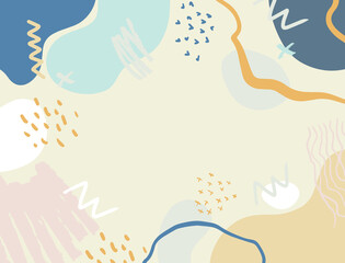 Minimalist abstract boho style hand drawn organic shape background. Creative minimalist hand painted abstract art background. Design for wall decoration, postcard, poster or brochure