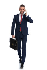 businessman going to close the deal with his case