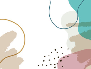 Minimalist abstract boho style hand drawn organic shape background. Creative minimalist hand painted abstract art background. Design for wall decoration, postcard, poster or brochure