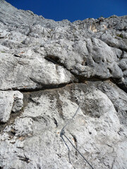 Via ferrata at Berchtesgadener Hochthron mountain, Bavaria, Germany