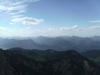 Mountain panorama of Kufstein via ferrata, through North face, Austria