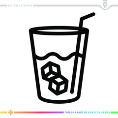 Line icon for serving lemonade illustrations with editable strokes. This vector graphic has customizable stroke width.