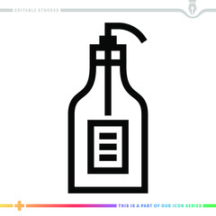 Line icon for chocolate syrup illustrations with editable strokes. This vector graphic has customizable stroke width.