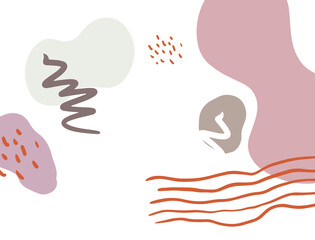 Minimalist abstract boho style hand drawn organic shape background. Creative minimalist hand painted abstract art background. Design for wall decoration, postcard, poster or brochure