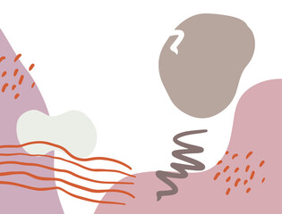 Minimalist abstract boho style hand drawn organic shape background. Creative minimalist hand painted abstract art background. Design for wall decoration, postcard, poster or brochure