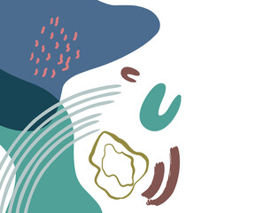 Minimalist abstract boho style hand drawn organic shape background. Creative minimalist hand painted abstract art background. Design for wall decoration, postcard, poster or brochure