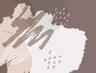 Minimalist abstract boho style hand drawn organic shape background. Creative minimalist hand painted abstract art background. Design for wall decoration, postcard, poster or brochure