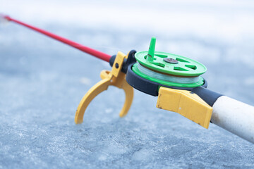 ice fishing, small ice fishing rod, winter hobby