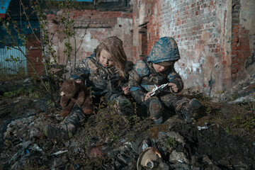 Children without a home, apocalypse, war