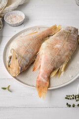  BASS ON A WHITE PLATE