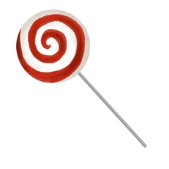 watercolor Christmas lollipop. red candy isolated on a white background