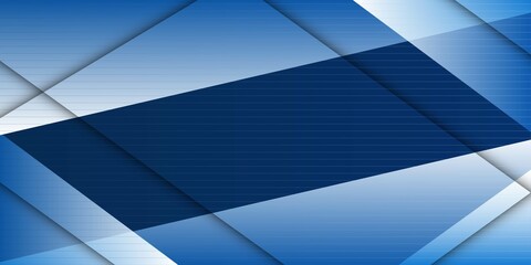 Dark blue and white color stripe pattern banner design with straight lines.