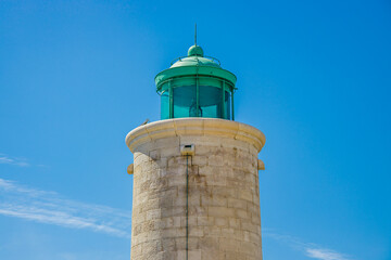 Fototapeta na wymiar Lighthouse at the entrance of the port of Cassis in Provence, France