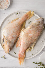  BASS ON A WHITE PLATE