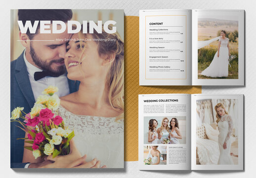 Minimal Wedding Magazine and Photo Booth Layout