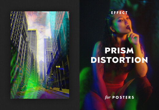 Camera Lens Distortion Poster Photo Effect Mockup