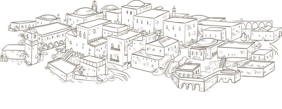 Jerusalem or Baghdad Cityscape Illustration