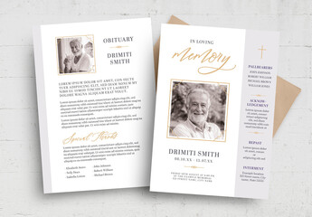 Simple Funeral Program Obituary Layout