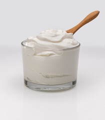 yogurt in a glass bowl - 495533847