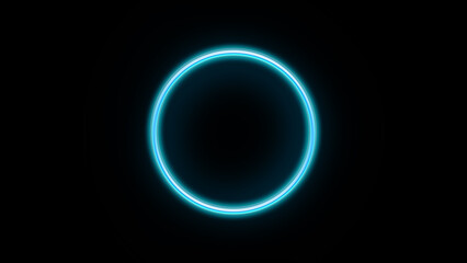 Digital neon circle on black background for your project