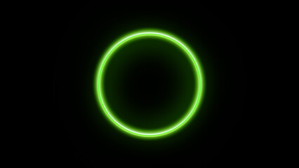 Digital neon circle on black background for your project