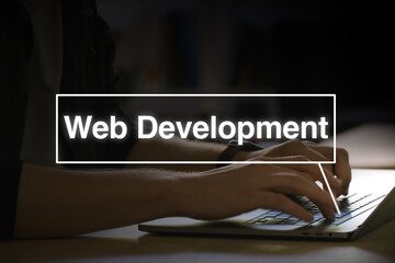 web development on a notebook, designing and building a website, internet