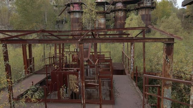 Old metal structures in Liban Quarry. Place of remembrance for the victims of the labour camp that operated here during Krak&oacute;w's WWII occupation.