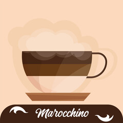 Isolated hot marocchino coffee drink Vector