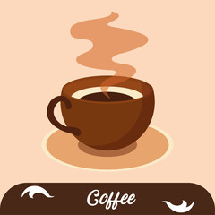 Isolated hot coffee drink cup Vector
