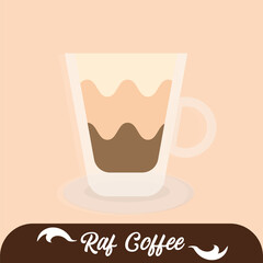 Isolated raf coffee drink cup Vector