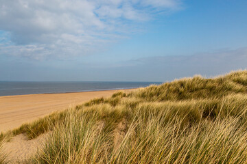 A view of the beach at Formby in Merseyside, on a spring morning