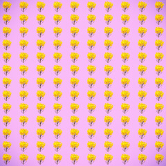 A 3D rendering seamless pattern with mustard flowers