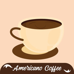 Isolated hot americano coffee drink Vector
