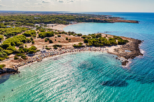 Estate a Baia Serrone - Marina di Pulsano vista dal drone - Salento, Puglia, Taranto, Italy